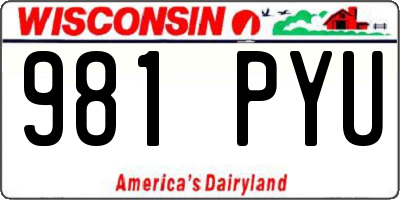WI license plate 981PYU