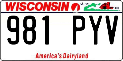 WI license plate 981PYV