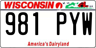 WI license plate 981PYW