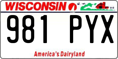 WI license plate 981PYX