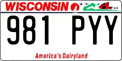 WI license plate 981PYY