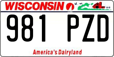 WI license plate 981PZD