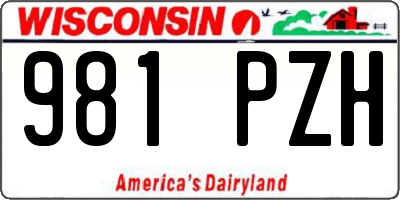 WI license plate 981PZH