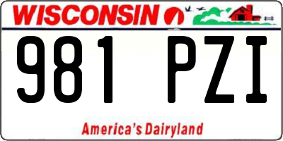 WI license plate 981PZI