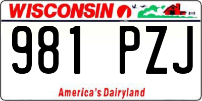 WI license plate 981PZJ