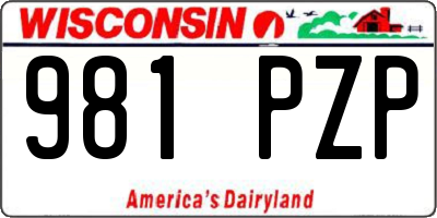 WI license plate 981PZP