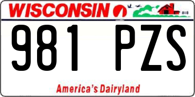 WI license plate 981PZS