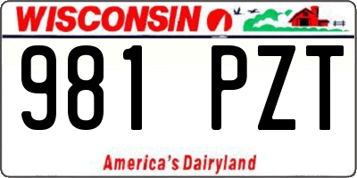 WI license plate 981PZT
