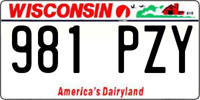 WI license plate 981PZY