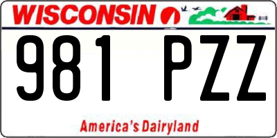 WI license plate 981PZZ