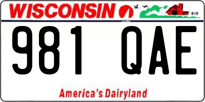 WI license plate 981QAE