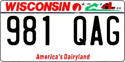 WI license plate 981QAG