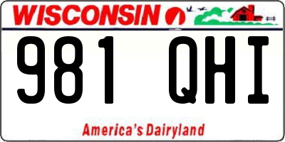 WI license plate 981QHI