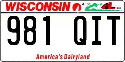 WI license plate 981QIT