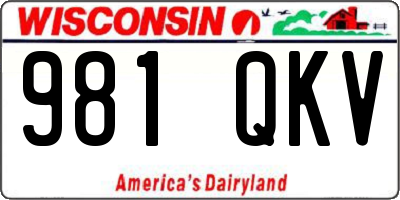 WI license plate 981QKV