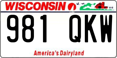 WI license plate 981QKW