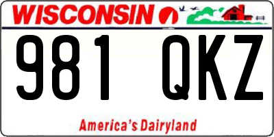 WI license plate 981QKZ