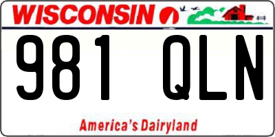 WI license plate 981QLN