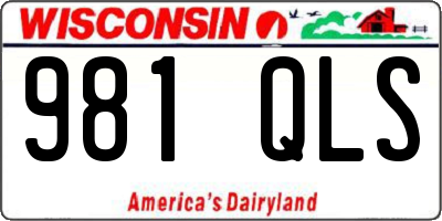 WI license plate 981QLS