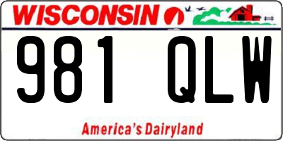 WI license plate 981QLW