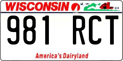 WI license plate 981RCT