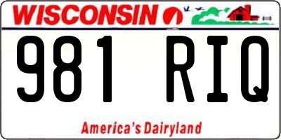 WI license plate 981RIQ