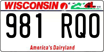 WI license plate 981RQO