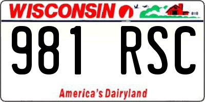 WI license plate 981RSC