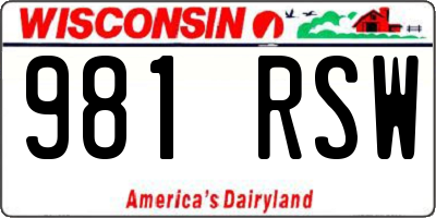 WI license plate 981RSW