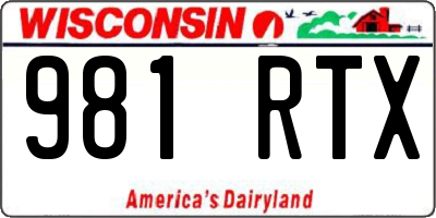 WI license plate 981RTX