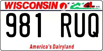 WI license plate 981RUQ