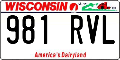 WI license plate 981RVL
