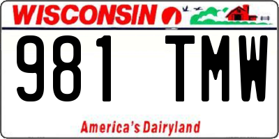WI license plate 981TMW