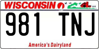 WI license plate 981TNJ