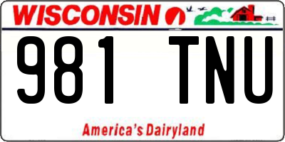 WI license plate 981TNU