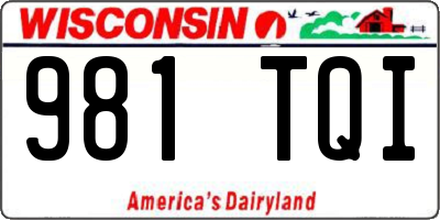 WI license plate 981TQI