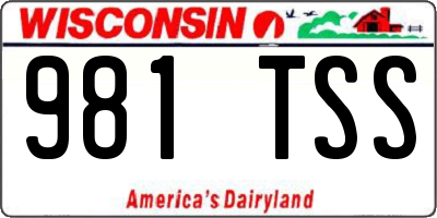 WI license plate 981TSS