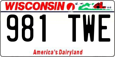 WI license plate 981TWE