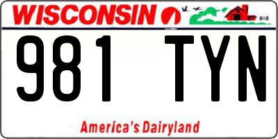 WI license plate 981TYN