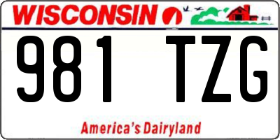 WI license plate 981TZG