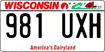 WI license plate 981UXH
