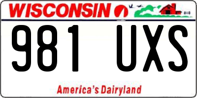 WI license plate 981UXS
