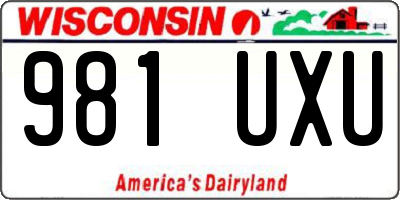 WI license plate 981UXU