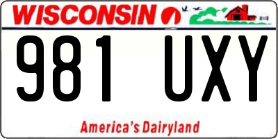 WI license plate 981UXY