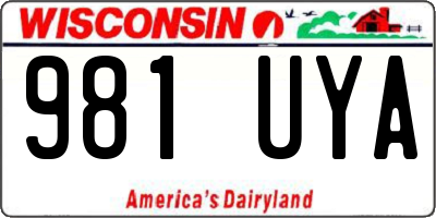 WI license plate 981UYA