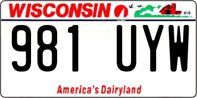 WI license plate 981UYW