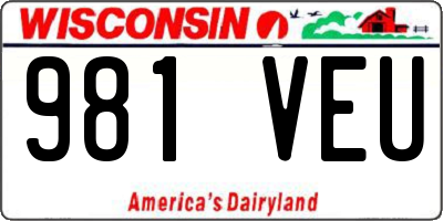 WI license plate 981VEU