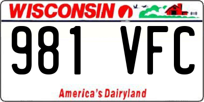 WI license plate 981VFC