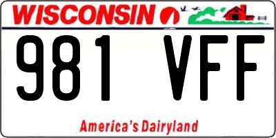WI license plate 981VFF