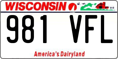 WI license plate 981VFL